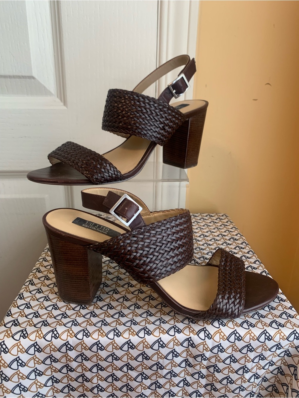 Saks Fifth Avenue  Woven Block Heel Sandals